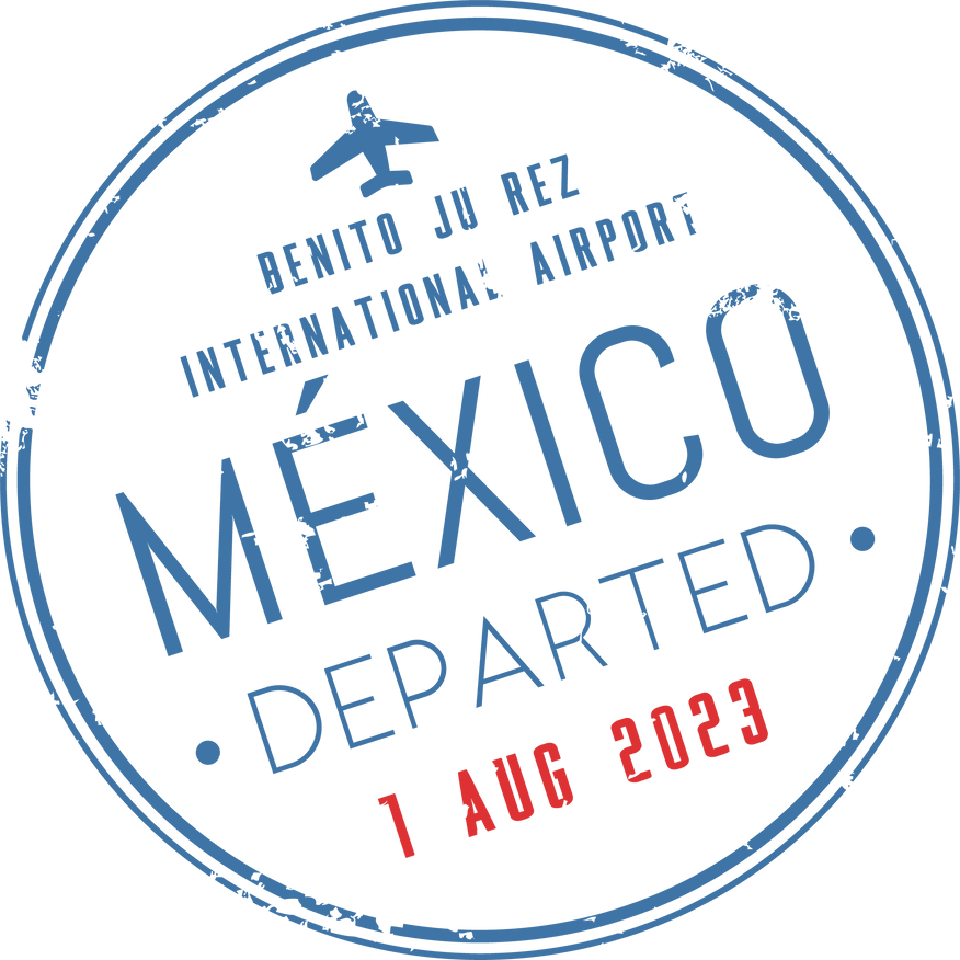 Benito Ju Rez passport travel stamp of Mexico